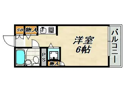 AQUA鈴蘭台II(ワンルーム/2階)の間取り写真