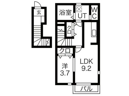 ダイヤモンドヒルズ半田上池(1LDK/2階)の間取り写真