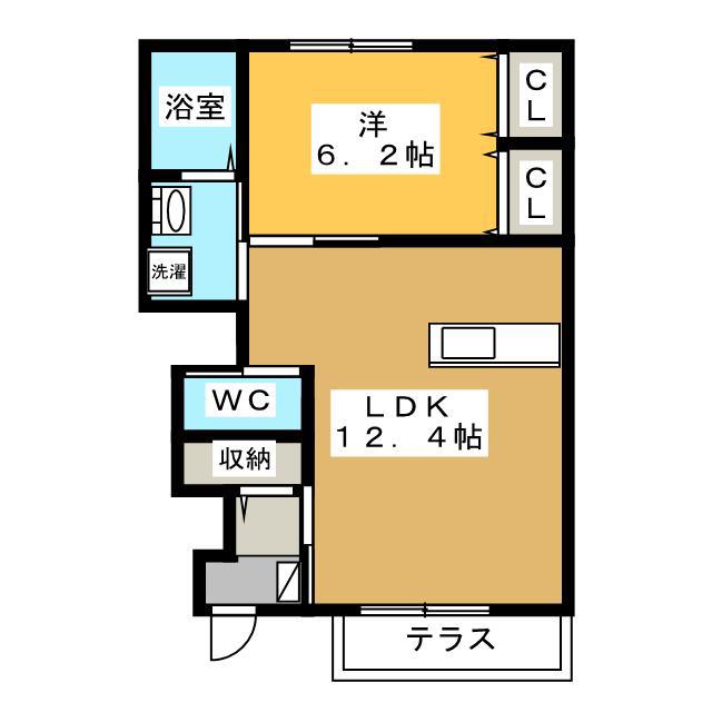 グレイス(1LDK/1階)の間取り写真