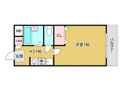 SANTO LALUZ KITAHONMACHI(1K/3階)の間取り写真