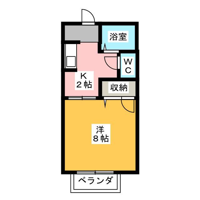 ファミールファイブ(1K/2階)の間取り写真