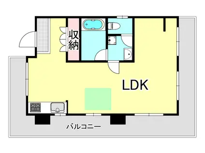 サニーライフ住吉(1LDK/4階)の間取り写真