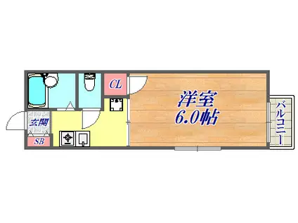 山太ハイツA(1K/2階)の間取り写真