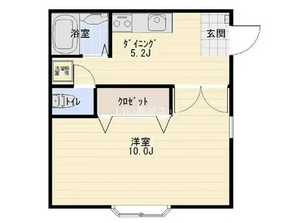ショパン館(1DK/1階)の間取り写真
