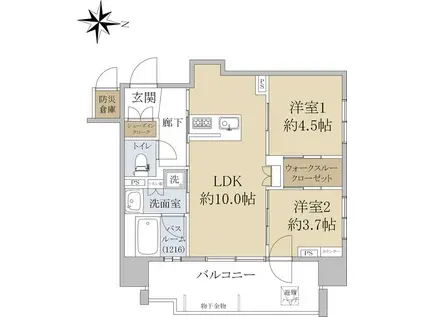 クリオ札幌グランクラス(2LDK/2階)の間取り写真
