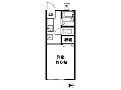 ハイツ・エスポアールI(1K/2階)の間取り写真