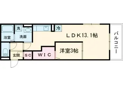 CHERIE MAISON明野(1LDK/2階)の間取り写真