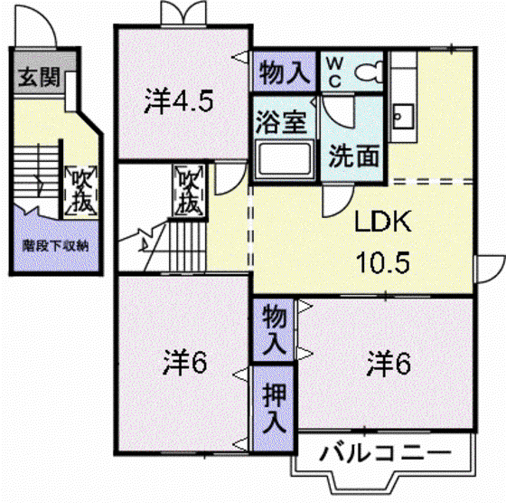 ガーデンハイツ(3LDK/2階)の間取り写真