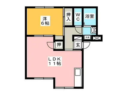 フジスカイマンション(1LDK/3階)の間取り写真