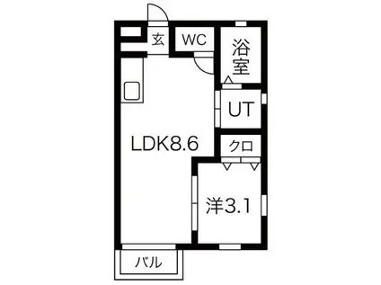LE GIOIEささしまライブ駅(1LDK/3階)の間取り写真