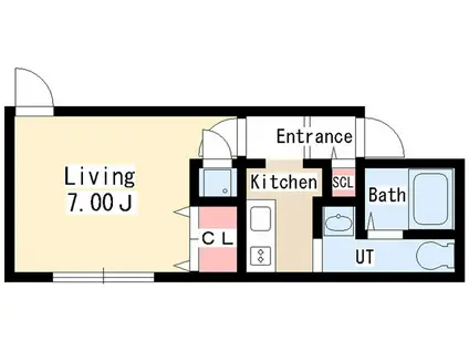 MODULOR社台(1K/1階)の間取り写真