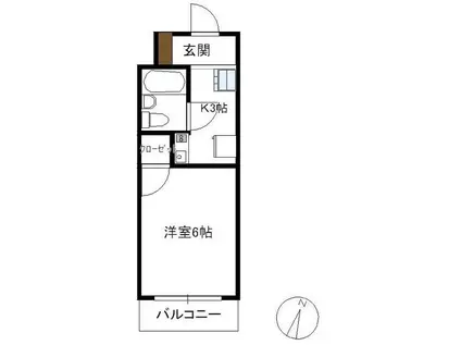 グレイス旭園(1K/1階)の間取り写真