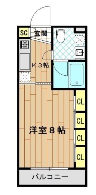 KS CITY 1(1K/2階)の間取り写真