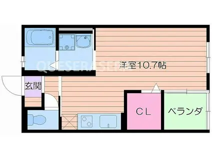 DONGURI HEIM(ワンルーム/1階)の間取り写真