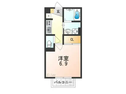 サニーウエル(1K/2階)の間取り写真