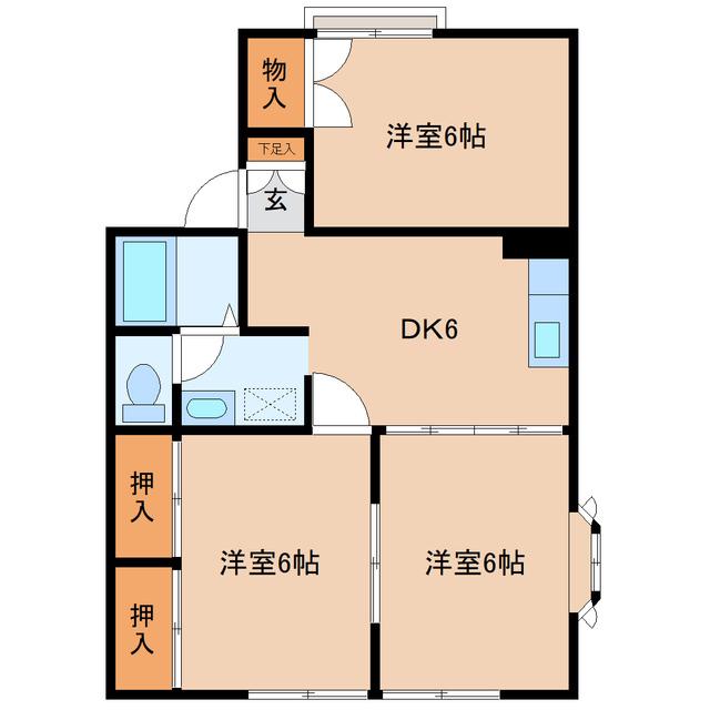 セジュール雷I(3DK/1階)の間取り写真