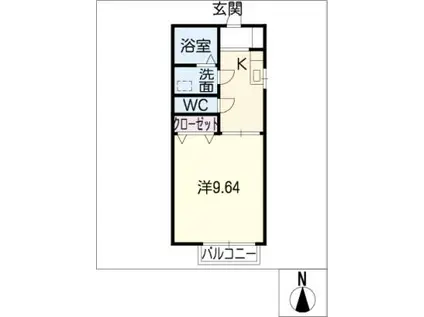 コーポ加納 III(1K/1階)の間取り写真