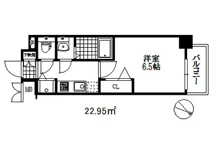 プレサンス神戸グレンツ(1K/10階)の間取り写真