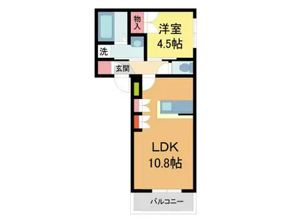 西宮市甲子園四番町ヘーベルメゾン(1LDK/3階)の間取り写真