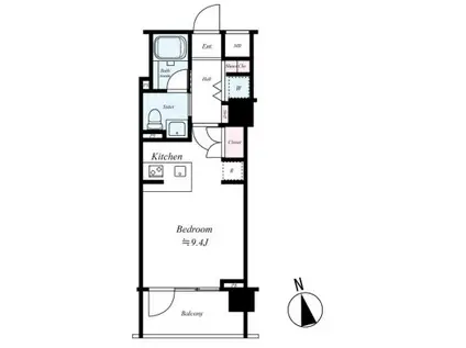 ルモーデ亀戸(ワンルーム/3階)の間取り写真