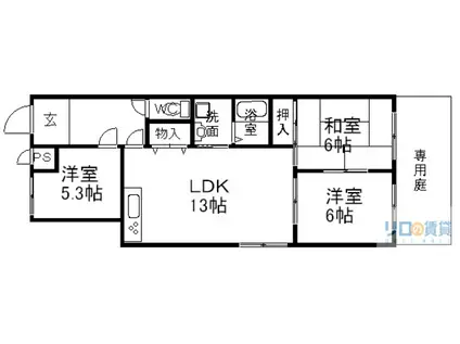 アルク宝塚(3LDK/4階)の間取り写真