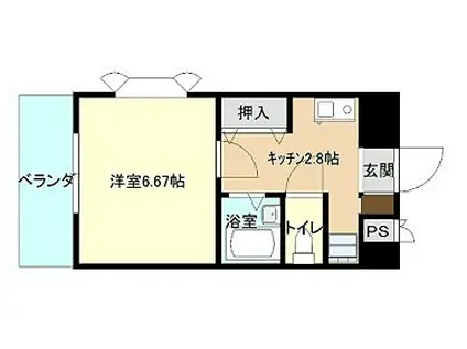 ホワイトパレス万年青(1K/2階)の間取り写真