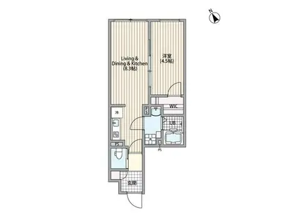 エルファーロ三軒茶屋VI(1LDK/2階)の間取り写真