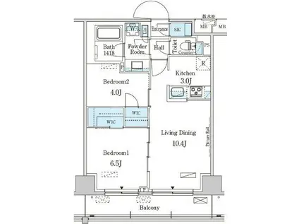 パークアクシス赤羽南(2LDK/9階)の間取り写真