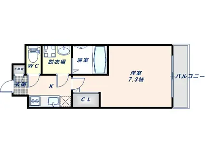 サムティ大阪GRAND イーストI(1K/7階)の間取り写真