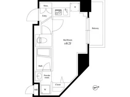 メインステージ川崎VIIIヴィアート(1K/4階)の間取り写真