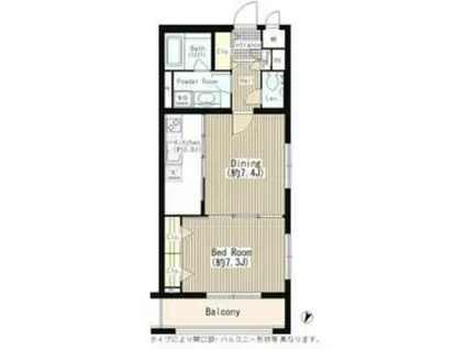 ルミエール中町(1LDK/1階)の間取り写真