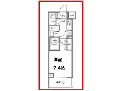 ジェノヴィア本所吾妻橋スカイガーデン(1K/2階)の間取り写真
