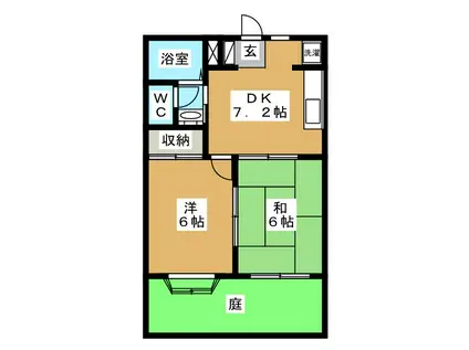 パルコート柴崎(2DK/1階)の間取り写真