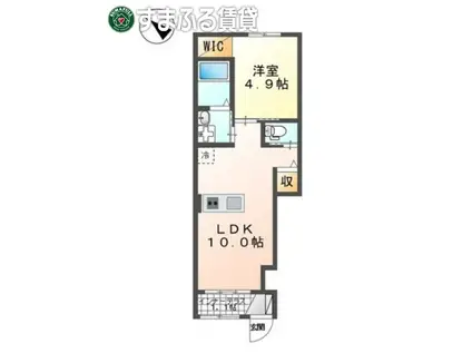 ポップスック(1LDK/1階)の間取り写真