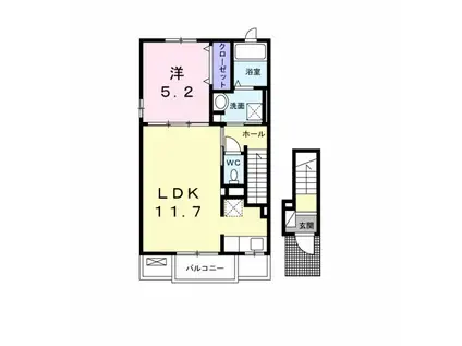 チャコール(1LDK/2階)の間取り写真