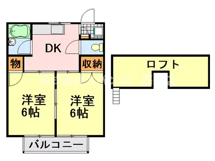 TYハイツ(2DK/2階)の間取り写真