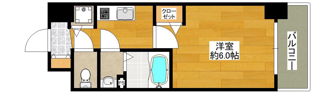 プレサンス新大阪コアシティ(1K/2階)の間取り写真