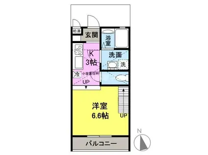 フォレスターナ(1SK/2階)の間取り写真