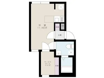 ヴァンベール東日暮里(ワンルーム/2階)の間取り写真