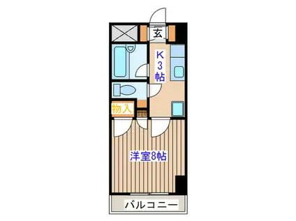 ドミール八乙女(1K/3階)の間取り写真