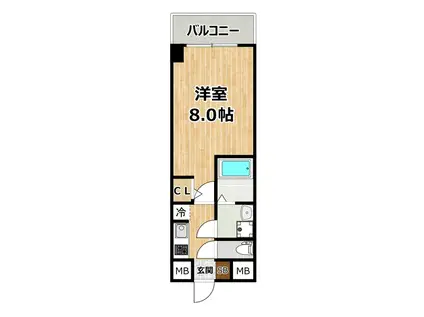 サムティ姫島LIBERLE(1K/2階)の間取り写真