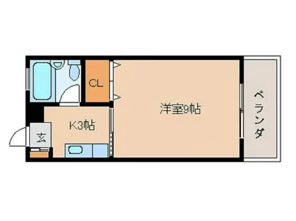 ドエルエステート(1K/3階)の間取り写真