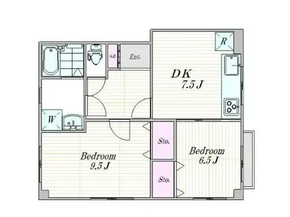 ヒロレジデンス十条(2DK/3階)の間取り写真