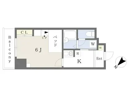 FLAT郡山(1K/10階)の間取り写真