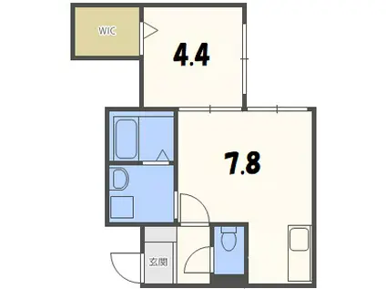 エグゼクティブ南7条(1LDK/1階)の間取り写真