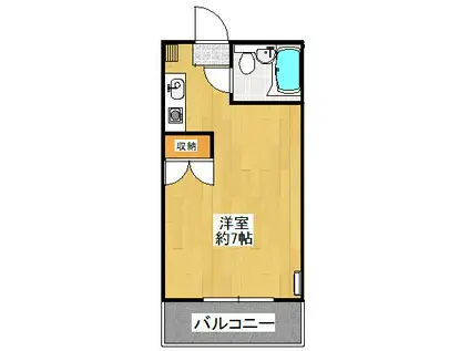 山王ハイツ(ワンルーム/3階)の間取り写真