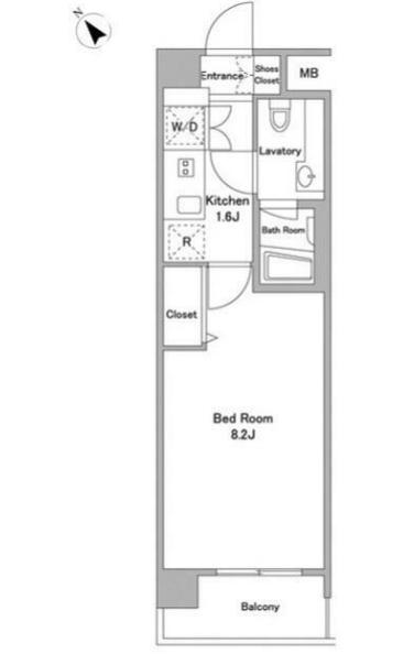 BPRレジデンス代々木初台(1K/5階)の間取り写真