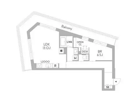 GRANDUO荻窪3(1LDK/3階)の間取り写真