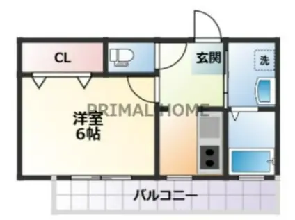 VIENTO(1K/2階)の間取り写真