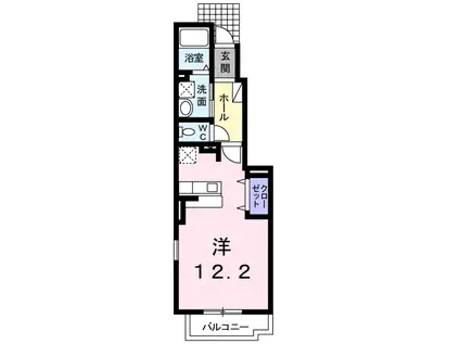 エアリー片島(1K/1階)の間取り写真
